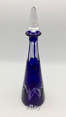 Antique Bohemian Cased and Cut Glass Decanter