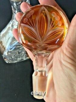 Antique Bohemian Cut Crystal And Sterling Decanter