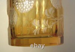 Antique Bohemian Cut to Clear Etched Glass Decanter Moser Attributed