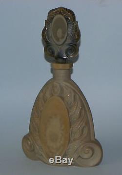 Antique Bohemian Czech Cut Lythialin Glass Egermann Type Decanter Bottle
