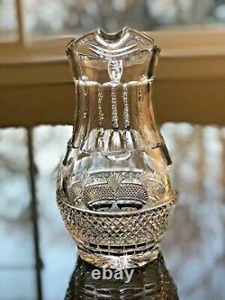 Antique Bohemian Hand Cut Crystal Made In Czech Republic Pitcher & Decanter