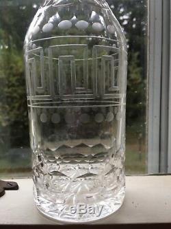 Antique Boston And Sandwich Greek Key Pattern Etched / Cut Glass Decanters