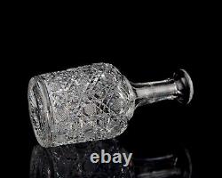 Antique Brilliant Cut Crystal Decanter Elegant Glass Barware