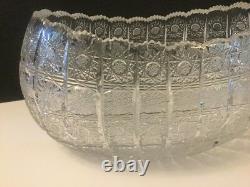 Antique Brilliant Cut Glass Lead Crystal Centerpiece Bowl STUNNING