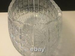 Antique Brilliant Cut Glass Lead Crystal Centerpiece Bowl STUNNING