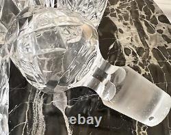 Antique Crystal Cut Glass Decanter Jug Cross Diamond 6 Shot Glass Applied Handle