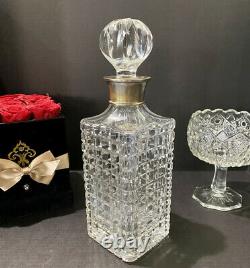 Antique Crystal Whiskey Bottle Cut Glass Decanter Edwardian