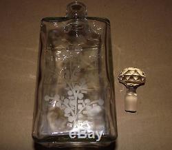 Antique Cut Crystal Gin Decanter with Juniper Berries on All Sides- AMAZING