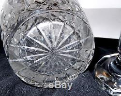 Antique Cut Crystal Glass Decanter Star Stopper Star Bottom Numbered