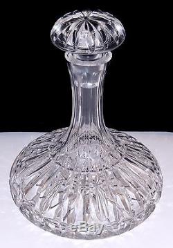 Antique Cut Crystal Ship's Decanter 16 Point Mushroom Stopper Numbered 31