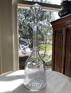 Antique Cut Glass Decanter & Wine Glasses (18Pcs) Poss. Early Dorflinger St. Louis