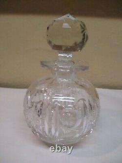 Antique Cut Glass Decanter With Original Cut Glass Stopper 7 Tall