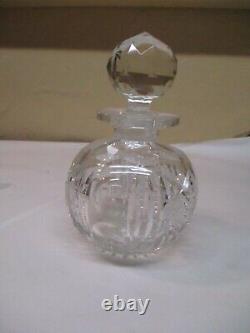 Antique Cut Glass Decanter With Original Cut Glass Stopper 7 Tall