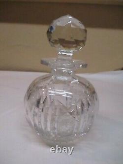 Antique Cut Glass Decanter With Original Cut Glass Stopper 7 Tall