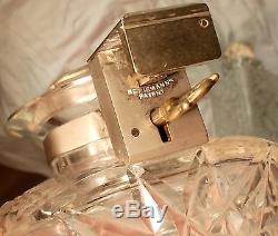 Antique Cut Glass Decanter set Betjemann's Patent Tantallus locks