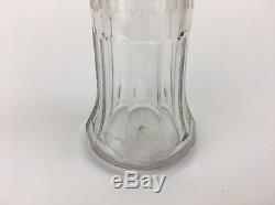 Antique Cut Glass Faceted Etched Bourbon Decanter Bottle