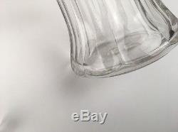 Antique Cut Glass Faceted Etched Bourbon Decanter Bottle
