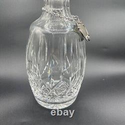 Antique Cut Glass Liquor Decanter with Stopper & Sterling Silver Plate NO MARKINGS