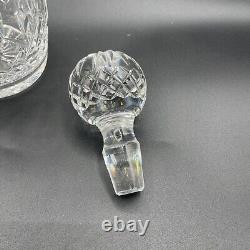 Antique Cut Glass Liquor Decanter with Stopper & Sterling Silver Plate NO MARKINGS