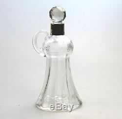 Antique Cut Glass Rare Edinburgh crystal thistle Whisky Noggin Decanter C. 1911