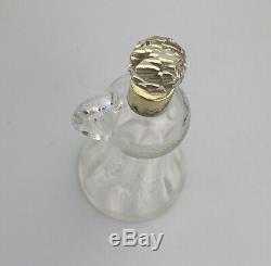 Antique Cut Glass Rare Edinburgh crystal thistle Whisky Noggin Decanter C. 1911