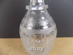 Antique Cut Glass Ring Neck Decanter Swag Drape Pattern
