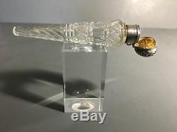 Antique Cut Glass Scent Decanter with Sterling Silver Top by Unger Brothers