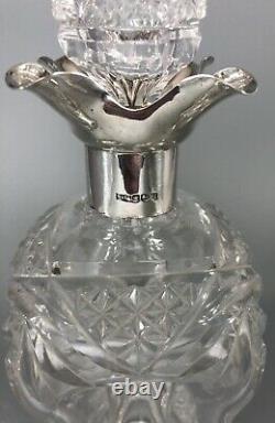 Antique Cut Glass Silver Decanter Walker & Hall Sheffield 1937 IZX