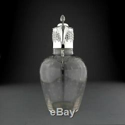 Antique Cut Glass & Solid Sterling Silver Claret Jug Decanter. Mappin & Web 1897