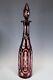 Antique Cut Ruby Flashed Glass 16 Tall Decanter