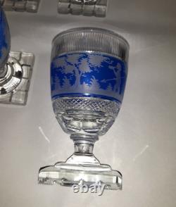 Antique Cut To Clear Glass Goblets Wine Glasses Bohemian