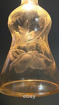 Antique Decanter, American, Blown, cut, and engraved glass