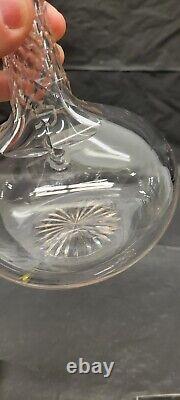 Antique Decanter Facet Cut Neck Crystal American c 1870 # 4142