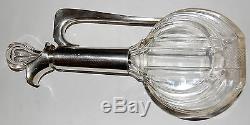 Antique Decanter German. 800 Silver & Cut Clear Glass E. L. Vietor, Darmstadt