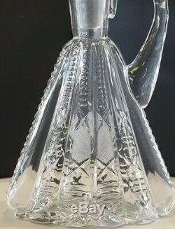 Antique EAPG American Brilliant Cut Glass Triangle Liquor Decanter & Stopper