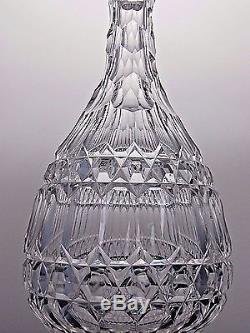Antique Elaborate Cut Glass Crystal Very Unique Victorian Decanter, C-1860