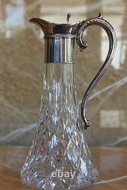 Antique English Silver Plate & Cut crystal Glass Decanters