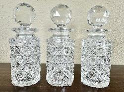 Antique English Tantalus By Betjemann, Cut Glass Decanters & Silverplate Holder