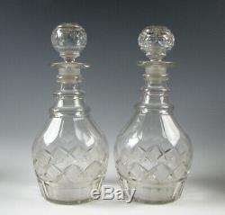 Antique Flint Cut Glass Decanters 19th century Pittsburgh