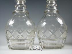 Antique Flint Cut Glass Decanters 19th century Pittsburgh