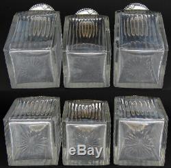 Antique French Sterling Silver & Cut Glass 4p Vanity Set, 3 Decanters & 8.5 Box
