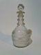 Antique Georgian 19th Century 3 Ringed Cut Glass Decanter 9 Inches Tall