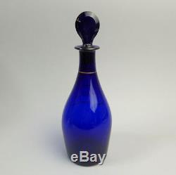 Antique Georgian Bristol Blue Glass'brandy' Decanter C. 1820