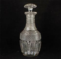 Antique Georgian Diamond Cut Glass Decanter & Stopper Anglo-prussian