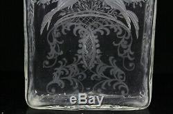 Antique German / Dutch Hallmarked Silver & Engraved Crystal Glas Decanter