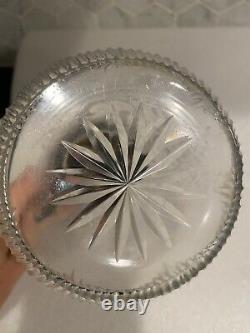 Antique German Silver And Cut Crystal Decanter/ Stamped 800/ C. Early 1900s