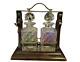 Antique German Tantalus With Cut Glass Decanters