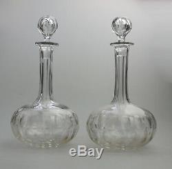 Antique Glass a pair of small sized shaft & globe Decanters C. 19thC