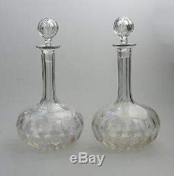 Antique Glass a pair of small sized shaft & globe Decanters C. 19thC