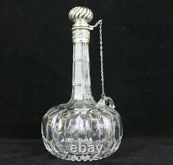 Antique Gorham ABP Cut Glass Decanter with Sterling Lid 9-3/8H c. 1889 S28